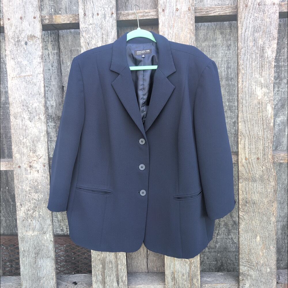 Jones New York Collection Platinum Dark Navy Blazer Women's 22W
